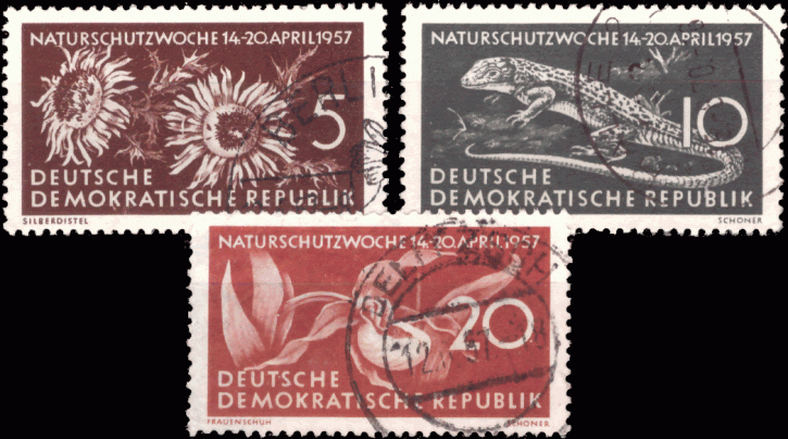 Briefmarken: DDR 1957, Mi. Nr. 561-563 Naturschutzwoche Gestempelt