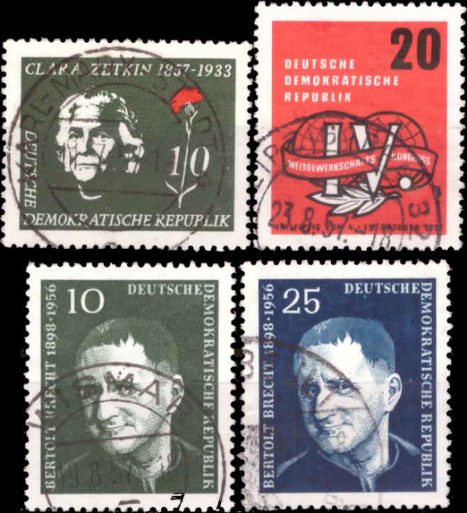Briefmarken DDR 1957, Lot aus Mi. Nr. 592, 593-594, 595, Postfrisch