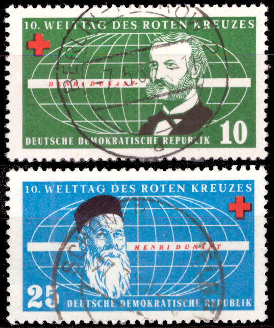 Briefmarken DDR 1957, Mi.Nr. 572-573, Rotes Kreuz, Gestempelt