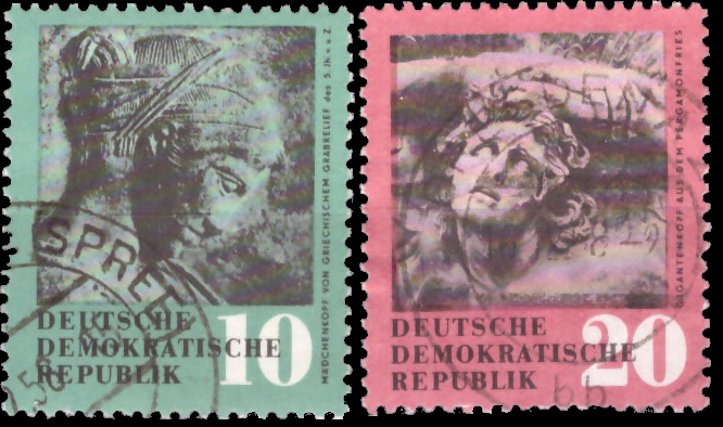 Briefmarken DDR 1958, Mi.Nr. 667-668, zurückgeführte Kunstschätze (I). Gestempelt
