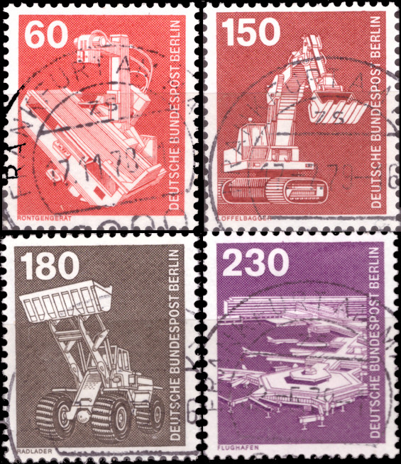 Briefmarken Berlin 1978, Mi.Nr. 582-586, Freimarken: Industrie und Technik (II).  Gestempelt