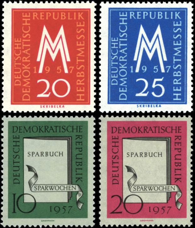 Briefmarken DDR 1957, Mi. Nr. 596-597, 598-599, Postfrisch