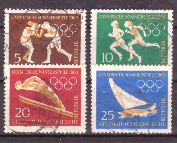 Briefmarken: DDR 1960, Mi. Nr. 746-749, Olympische Sommer- und Winterspiele, Gestempelt