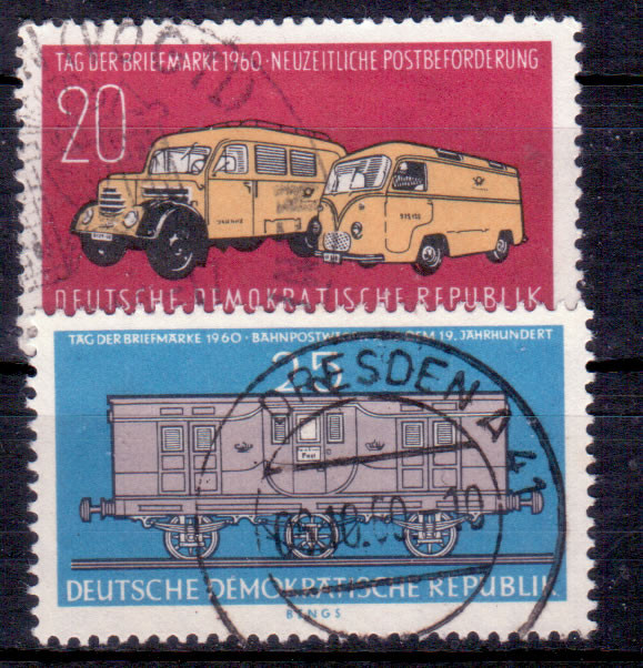 Briefmarken DDR 1960 , Mi.Nr. 789-790, Tag der Briefmarke, Gestempelt