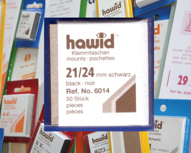 Die letzten hawid® Klemmtaschen-Zuschnitte, 21 x 24 mm, schwarz, 50 Stück