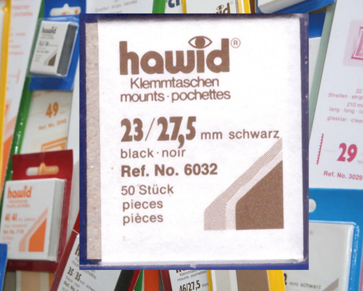 Die letzten hawid® Klemmtaschen-Zuschnitte, 23 x 27,5 mm, schwarz, 50 Stück