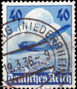 Briefmarken Deutsches Reich 1936, Nr.603, Lufthansa, Gestempelt