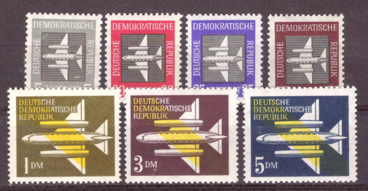 Briefmarken DDR 1957, Mi.Nr. 609-615, Dauerserie Flugpost, Postfrisch