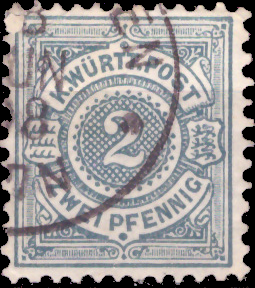 Briefmarken Altdeutschland Württemberg 1894, Mi. Nr. 60, weiße Ziffer im Kreis, Gestempelt