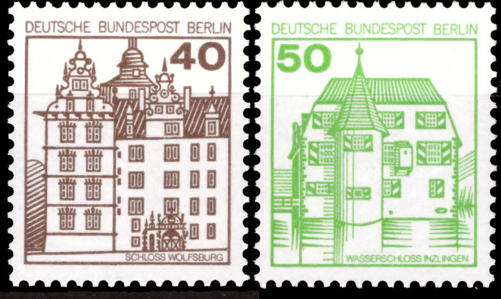 Briefmarken Berlin 1980, Mi.Nr. 614-615, Freimarken: Burgen und Schlösser (IV). Postfrisch
