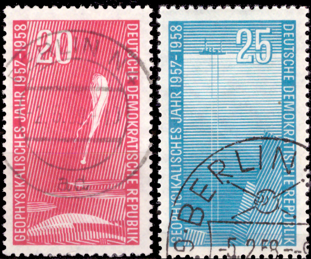 Briefmarken DDR 1958, MiNr. 616-617, Geophysikalisches Jahr (II), Gestempelt