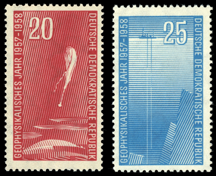 Briefmarken DDR 1958, MiNr. 616-617, Geophysikalisches Jahr (II), Postfrisch