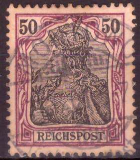 Briefmarken Deutsches Reich 1900, Mi.Nr. 61, Germania-Ausgabe (I), Inschrift "Reichspost", Gestempelt