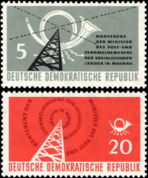 Briefmarken DDR 1958, Mi.Nr. 620-621, Postminister-Konferenz, Postfrisch