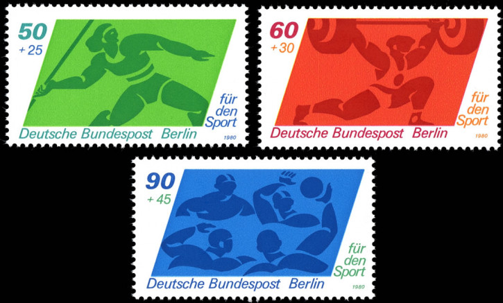 Briefmarken Berlin 1980, Mi.Nr. 621-623, Sporthilfe. Postfrisch
