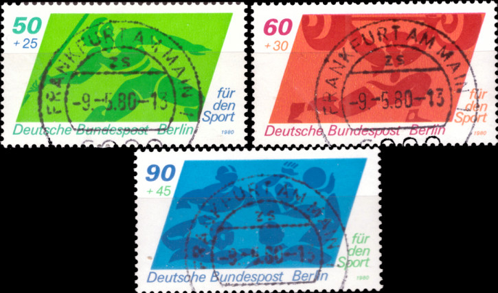 Briefmarken Berlin 1980, Mi.Nr. 621-623, Sporthilfe. Gestempelt