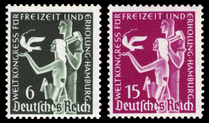 Briefmarken: Deutsches Reich 1936, Mi.Nr. 622-623, Freizeitkongress, Postfrisch