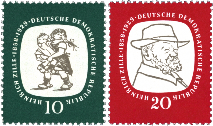 Briefmarken DDR 1958 , Mi. Nr. 624-625, Heinrich Zille, Postfrisch