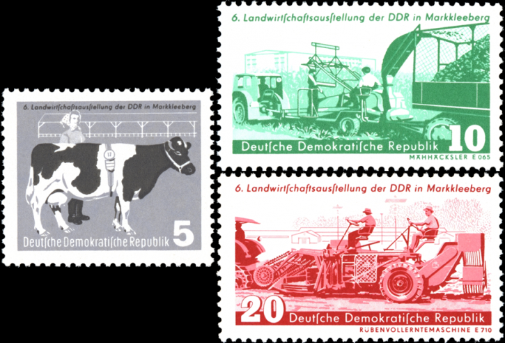 Briefmarken DDR 1958, Mi.Nr. 628-630, Landwirtschafts-Ausstellung, Postfrisch