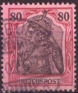 Briefmarken Deutsches Reich 1900, Mi.Nr. 62, Germania-Ausgabe (I), Inschrift "Reichspost", Gestempelt