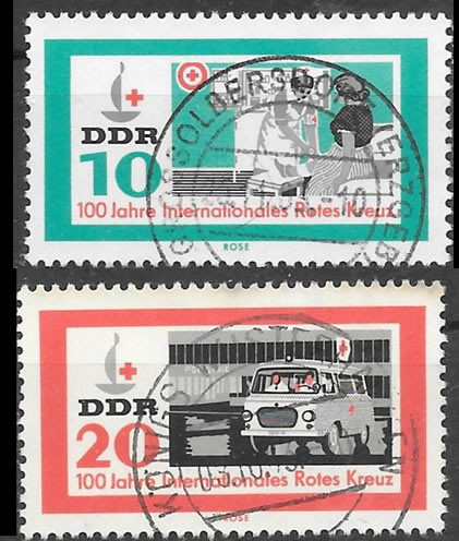 Briefmarken: DDR 1963 Mi.Nr. 956-957, Int. Rotes Kreuz, Gestempelt