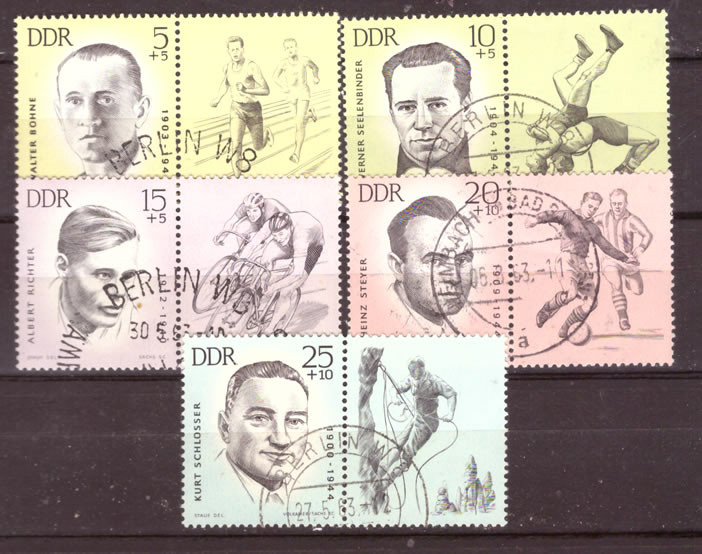 Briefmarken: DDR 1963 Mi.Nr. 958-962 (WZd70-WZd74), Mahn- und Gedenkstätten, Gestempelt