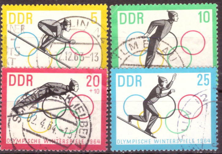 Briefmarken: DDR 1963 Mi.Nr. 1000-1003, Olympische Winterspiele, Gestempelt