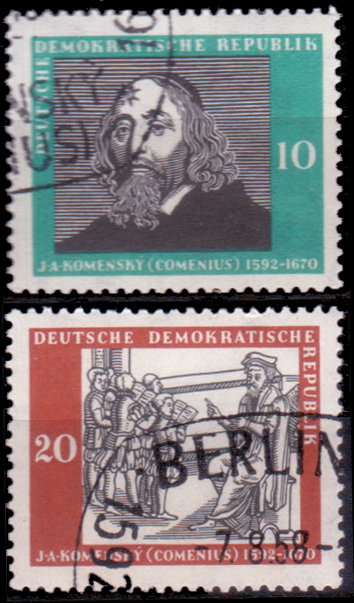 Briefmarken DDR 1958, Mi.Nr. 643-644, Johann Amos Comenius, Gestempelt