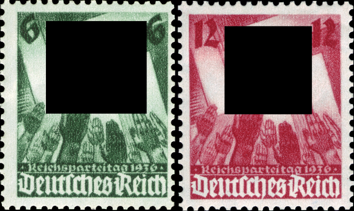 Briefmarken Deutsches Reich 1936, Mi.Nr. 632-633, Reichsparteitag, Postfrisch