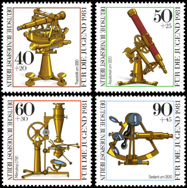 Briefmarken Berlin 1981, Mi.Nr. 641-644, Jugend: Optische Instrumente. Postfrisch