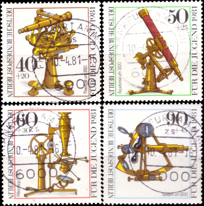 Briefmarken Berlin 1981, Mi.Nr. 641-644, Jugend: Optische Instrumente. Gestempelt