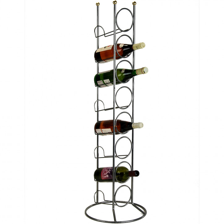 Formano Weinständer Flaschenhalter für 8 Flaschen, Höhe ca. 100 cm, silber, Metall
