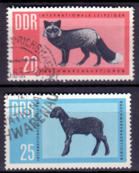 Briefmarken: DDR 1963 Mi.Nr. 945-946, Int. Rauchwarenauktion, Gestempelt
