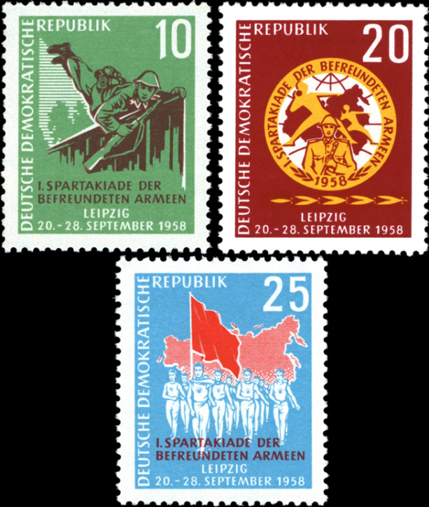 Briefmarken DDR 1958, Mi.Nr. 657-659, Sommer-Spartakiade, Postfrisch