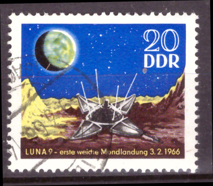 Briefmarken DDR 1966, Mi. Nr. 1168, Erste Mondlandung, Gestempelt