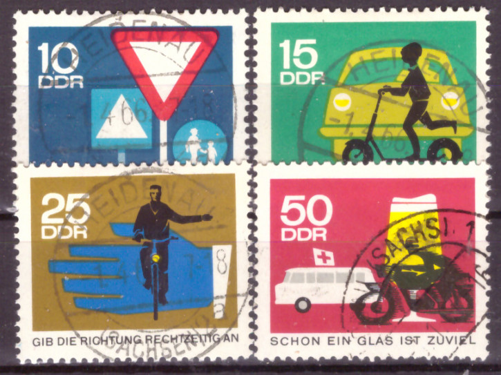 Briefmarken DDR 1966, Mi. Nr. 1169-1172, Sicherheit im Straßenverkehr (I), Gestempelt