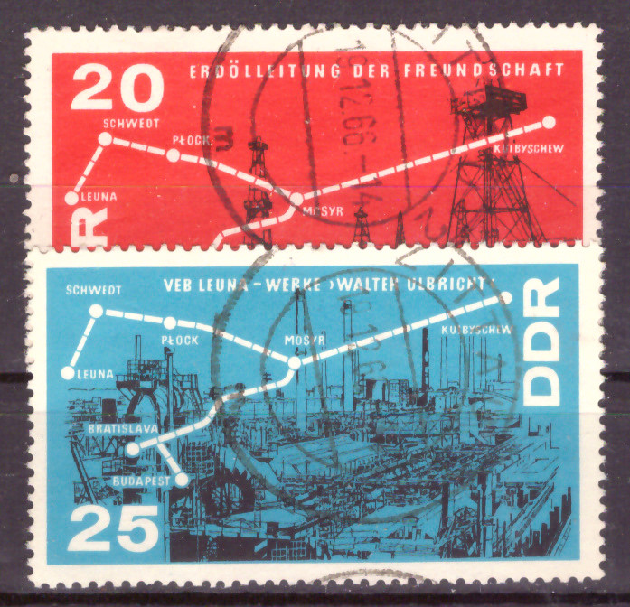 Briefmarken DDR 1966, MiNr. 1227-1228, Petrochemie, Postfrisch