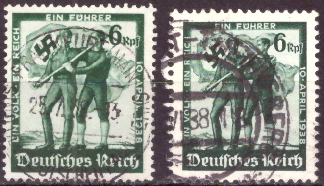 Briefmarken Deutsches Reich 1938, Mi. Nr. 662-663, Volksabstimmung, Gestempelt