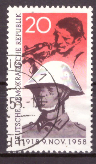 Briefmarken DDR 1958, Mi.Nr. 662, Novemberrevolution, Gestempelt