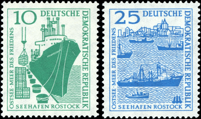 Briefmarken DDR 1958, Mi.Nr. 663-664, Seehafens Rostock (II), Postfrisch