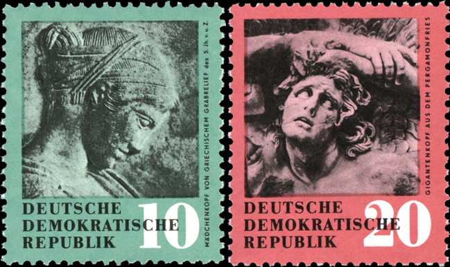Briefmarken DDR 1958, Mi.Nr. 667-668, zurückgeführte Kunstschätze (I). Postfrisch