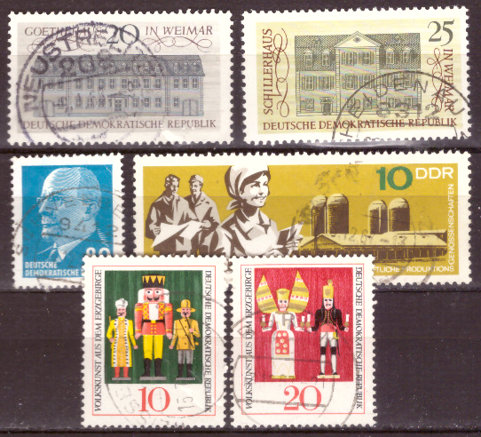 Briefmarken DDR 1967, Mi.Nr. 1329-1334, Gestempelt