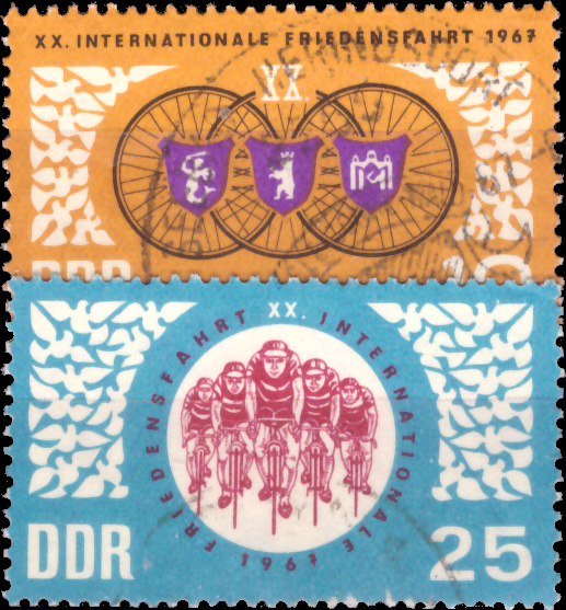 Briefmarken DDR 1967, Mi.Nr. 1278-1279, Int. Radfernfahrt. Gestempelt