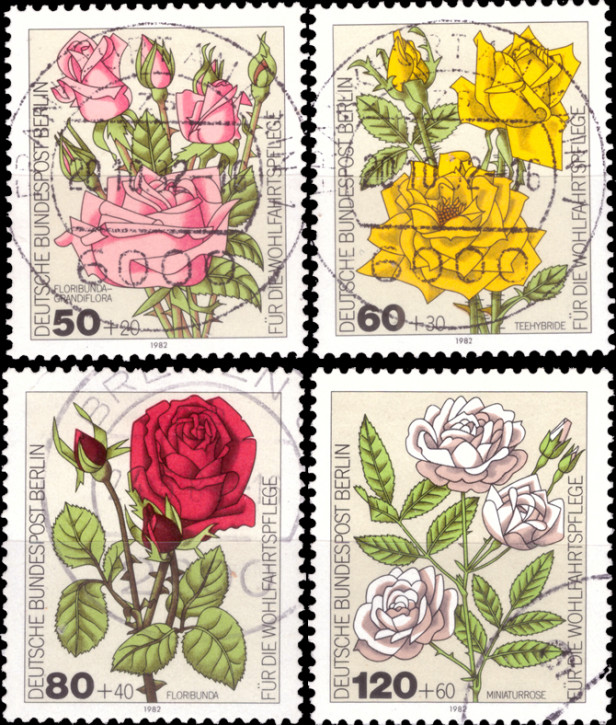 Briefmarken Berlin 1982, Mi.Nr. 680-683, Wohlfahrt: Gartenrosen. Gestempelt