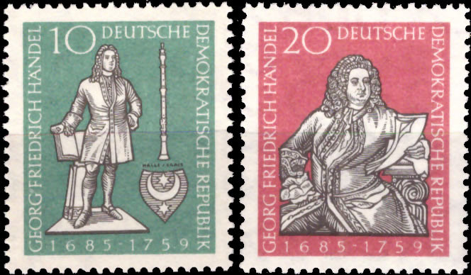 Briefmarken DDR 1959, Mi.Nr. 682-683, Georg Friedrich Händel. Postfrisch