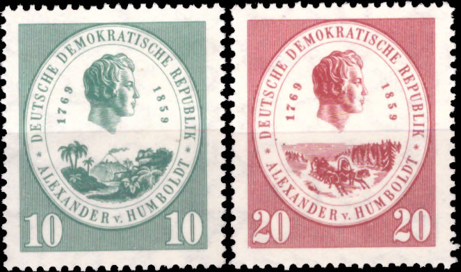 Briefmarken DDR 1959, Mi.Nr. 684-685, Alexander von Humboldt. Postfrisch