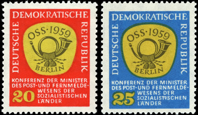 Briefmarken DDR 1959, Mi.Nr. 686-687, Post- und Fernmeldewesen. Postfrisch