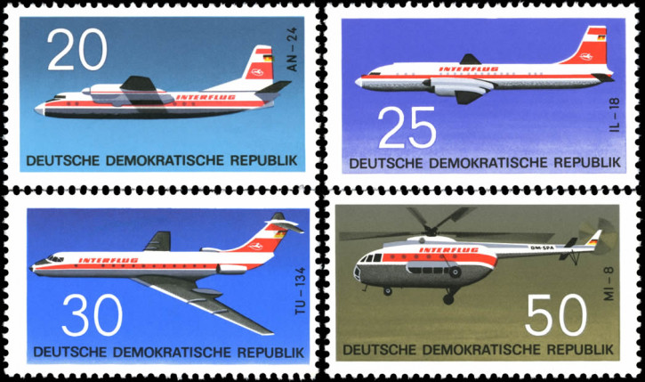 Briefmarken DDR 1969, Mi. Nr. 1524-1527, Flugzeuge (I). Postfrisch