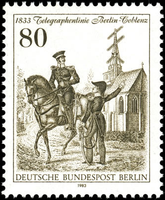 Briefmarken Berlin 1983, Mi.Nr. 693, 150 Jahre Telegraphenlinie Berlin-Coblenz. Postfrisch