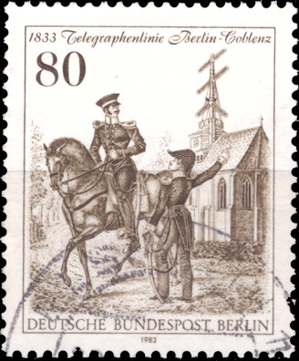 Briefmarken Berlin 1983, Mi.Nr. 693, 150 Jahre Telegraphenlinie Berlin-Coblenz. Gestempelt